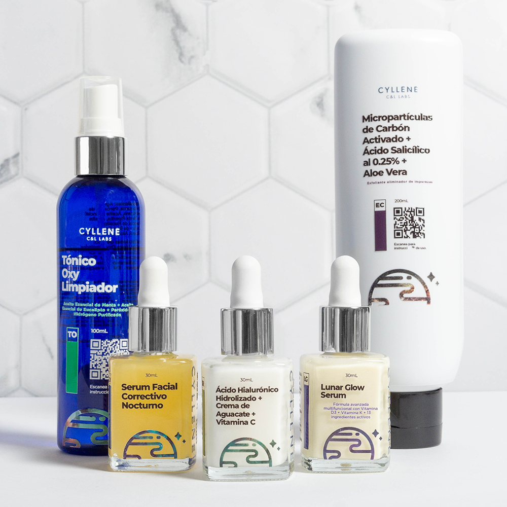 Humectación + Antienvejecimiento + Antiojeras + Limpieza profunda de poros | Kit Cuidado Completo para Piel Seca o Mixta